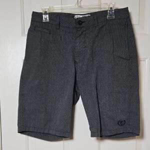 Ezekiel 30/20 Black & Gray Flat Front Shorts Classic Design Mod Retro Unisex Emo